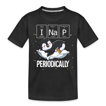Schlafpinguin Ich mache regelmäßig ein Nickerchen - Kinder Premium Bio T-Shirt - Schwarz - Vorne