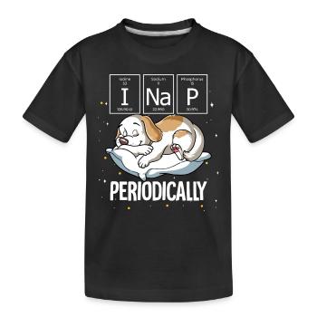 Chien endormi Je fais une sieste périodique - T-shirt bio Premium Enfant - noir - Devant