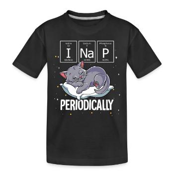 Sleeping Cat I Nap Periodically - Kids' Premium Organic T-Shirt - black - Front