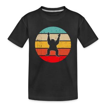 Orang Utan Retro - Kinder Premium Bio T-Shirt - Schwarz - Vorne
