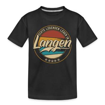 Langen Echte Legenden leben in Langener - Kinder Premium Bio T-Shirt - Schwarz - Vorne