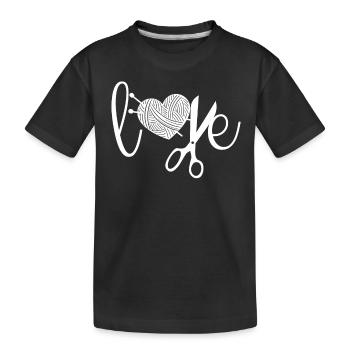 Tricot Tricot Crochet Tricoteur - T-shirt bio Premium Enfant - noir - Devant