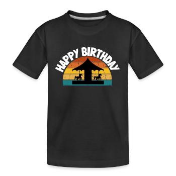 Carnival Party Birthday Girl Cumpleaños Carousel - Kinder Premium Bio T-Shirt - Schwarz - Vorne
