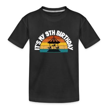 Carnival Party Birthday Girl Cumpleaños Carousel - Kinder Premium Bio T-Shirt - Schwarz - Vorne