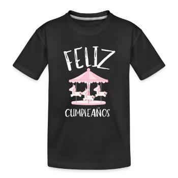 Carnival Party Birthday Girl Cumpleaños Carousel - Kinder Premium Bio T-Shirt - Schwarz - Vorne