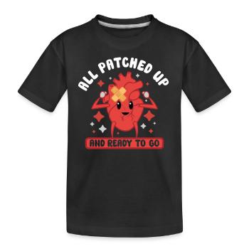 Open Heart Surgery Heart Surgery Survivor Gift - Kids' Premium Organic T-Shirt - black - Front