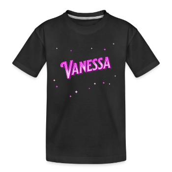 Vanessa Namen personalisiert - Kinder Premium Bio T-Shirt - Schwarz - Vorne