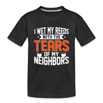 J’ai mouillé mes roseaux avec les larmes de mes voisins sac - T-shirt bio Premium Enfant - noir - Devant