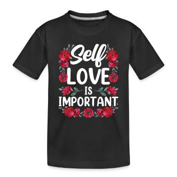 L’amour de soi est important L’amour de soi doux positif - T-shirt bio Premium Enfant - noir - Devant