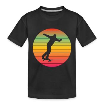 Skateboard Skaten Skateboarding Longboard Skater - Kinder Premium Bio T-Shirt - Schwarz - Vorne