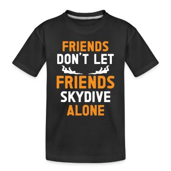 Sky Diving Fallschirmsprung - Kinder Premium Bio T-Shirt - Schwarz - Vorne