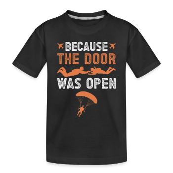 Sky Diving Fallschirmsprung - Kinder Premium Bio T-Shirt - Schwarz - Vorne