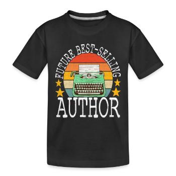 Author Writer Writer - Kids' Premium Organic T-Shirt - black - Front