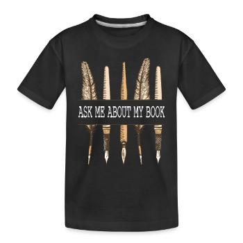 Author Writer Writer - Kids' Premium Organic T-Shirt - black - Front