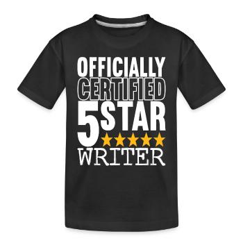 Author Writer Writer - Kids' Premium Organic T-Shirt - black - Front