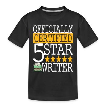 Author Writer Writer - Kids' Premium Organic T-Shirt - black - Front
