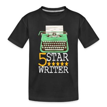 Author Writer Writer - Kids' Premium Organic T-Shirt - black - Front
