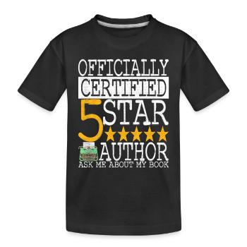 Author Writer Writer - Kids' Premium Organic T-Shirt - black - Front