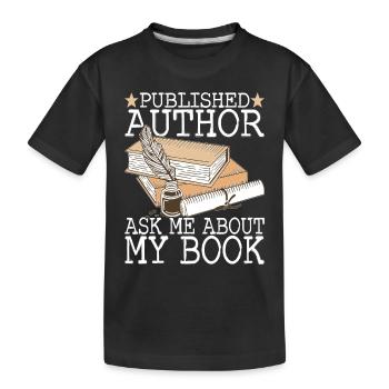 Author Writer Writer - Kids' Premium Organic T-Shirt - black - Front