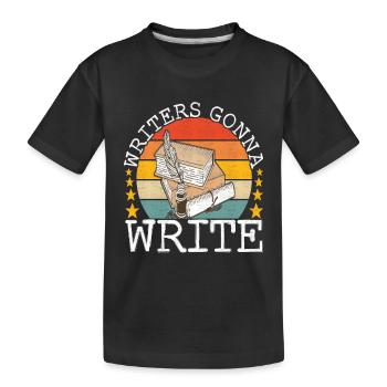 Author Writer Writer - Kids' Premium Organic T-Shirt - black - Front