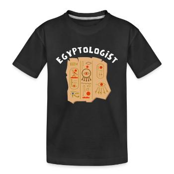 Hiéroglyphes égyptologue, Égypte ancienne - T-shirt bio Premium Enfant - noir - Devant