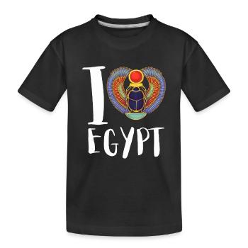 Hiéroglyphes égyptologue, Égypte ancienne - T-shirt bio Premium Enfant - noir - Devant