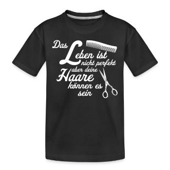 Hairdresser Hairdresser - Kids' Premium Organic T-Shirt - black - Front