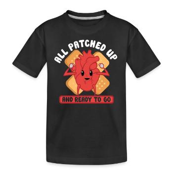 Open Heart Surgery Heart Surgery Survivor Gift - Kids' Premium Organic T-Shirt - black - Front