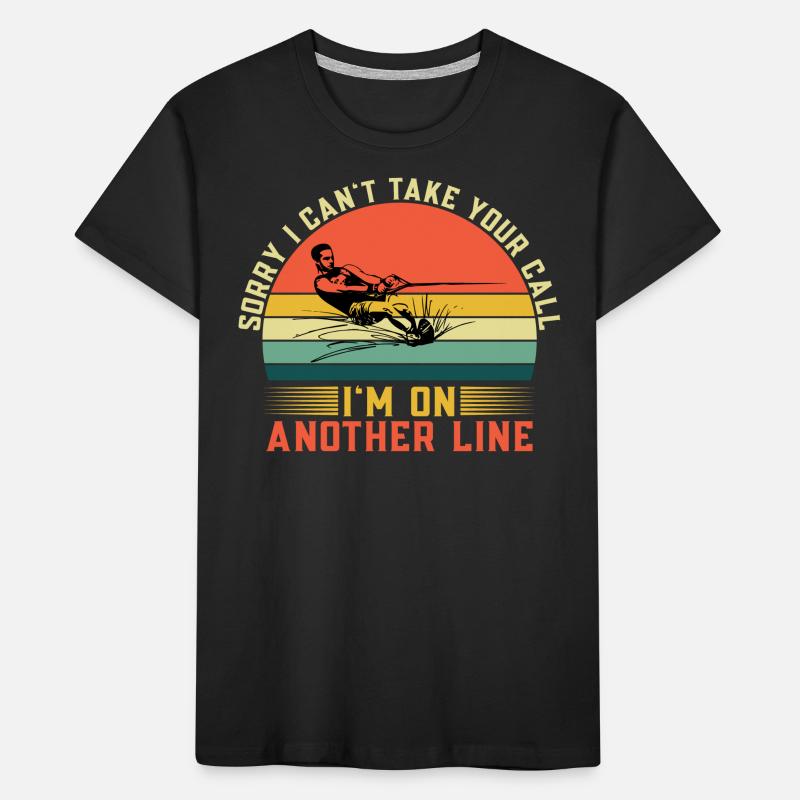 Fun water skiing am on a different leash Kids' Premium Organic T-Shirt
