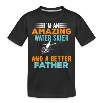 Je suis un excellent skieur nautique - T-shirt bio Premium Enfant - noir - Devant