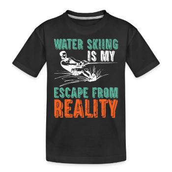 Wasserskifahren Ist Meine Flucht Vor Der Realität - Kinder Premium Bio T-Shirt - Schwarz - Vorne