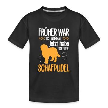 Schafpudel früher normal altdeutscher Hütepudel - Kinder Premium Bio T-Shirt - Schwarz - Vorne