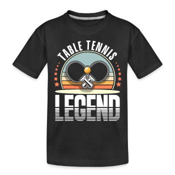 Tischtennis - Kinder Premium Bio T-Shirt - Schwarz - Vorne