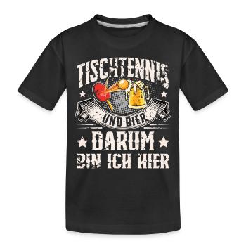 Tischtennis - Kinder Premium Bio T-Shirt - Schwarz - Vorne
