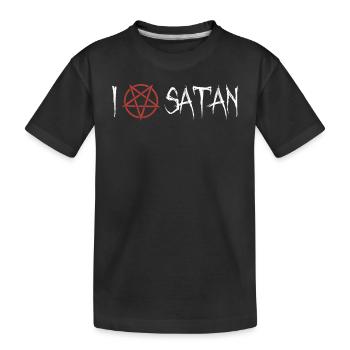 Ich Liebe Satan Pentagramm - Kinder Premium Bio T-Shirt - Schwarz - Vorne