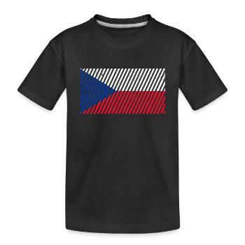 Tschechien Flagge - Kinder Premium Bio T-Shirt - Schwarz - Vorne