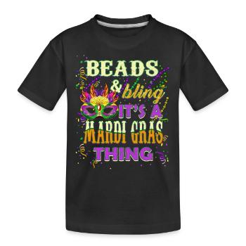 Perles et Bling C’est une chose de Mardi Gras - T-shirt bio Premium Enfant - noir - Devant