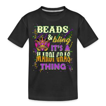 Perles et Bling C’est une chose de Mardi Gras - T-shirt bio Premium Enfant - noir - Devant