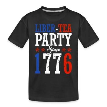 Liber-tea Party since 1776 July 4 - Kids' Premium Organic T-Shirt - black - Front