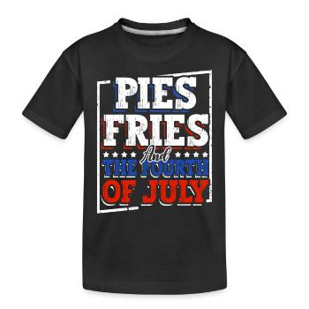 Pies Pommes Frites Und Der Vierte Juli - Kinder Premium Bio T-Shirt - Schwarz - Vorne