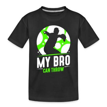 Mon frère peut lancer un lanceur de baseball - T-shirt bio Premium Enfant - noir - Devant