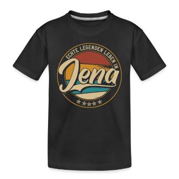 Jena Echte Legenden leben in Jenaer - Kinder Premium Bio T-Shirt - Schwarz - Vorne