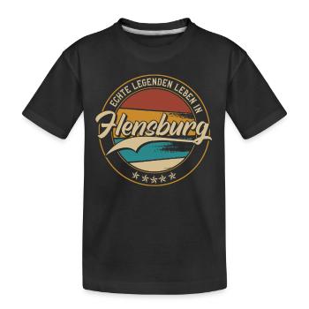Flensburg Echte Legenden leben in Flensburger - Kinder Premium Bio T-Shirt - Schwarz - Vorne