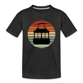 Aerial Tram Tramway Cable Car Cableway Gondola - Kids' Premium Organic T-Shirt - black - Front
