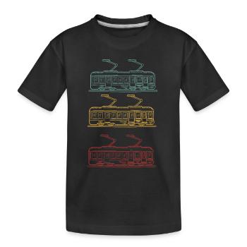 Aerial Tram Tramway Cable Car Cableway Gondola - Kids' Premium Organic T-Shirt - black - Front