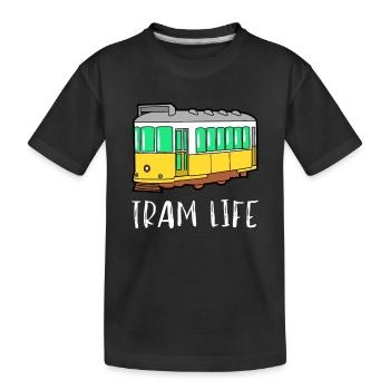 Aerial Tram Tramway Cable Car Cableway Gondola - Kids' Premium Organic T-Shirt - black - Front