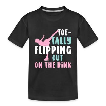 Eislauffigur Skating Punschlittschuhe - Kinder Premium Bio T-Shirt - Schwarz - Vorne
