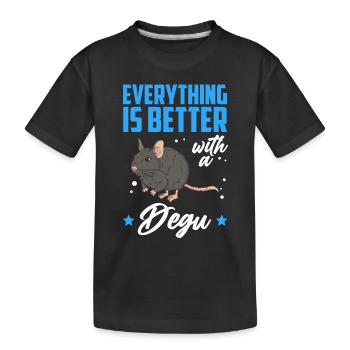 Degu alles besser mit chilenisches Nagetier - Kinder Premium Bio T-Shirt - Schwarz - Vorne