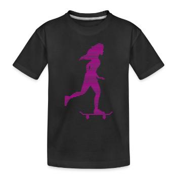 skating girl - Kinder Premium Bio T-Shirt - Schwarz - Vorne