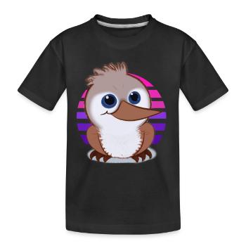 Kookaburra Drawing - Kids' Premium Organic T-Shirt - black - Front